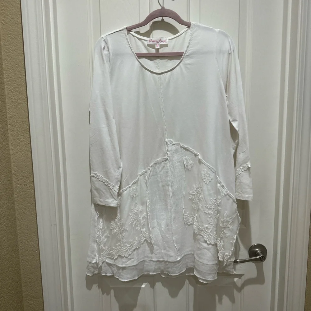 Pretty Angel Elegant White Long Sleeve Dress - Picture 1 of 8